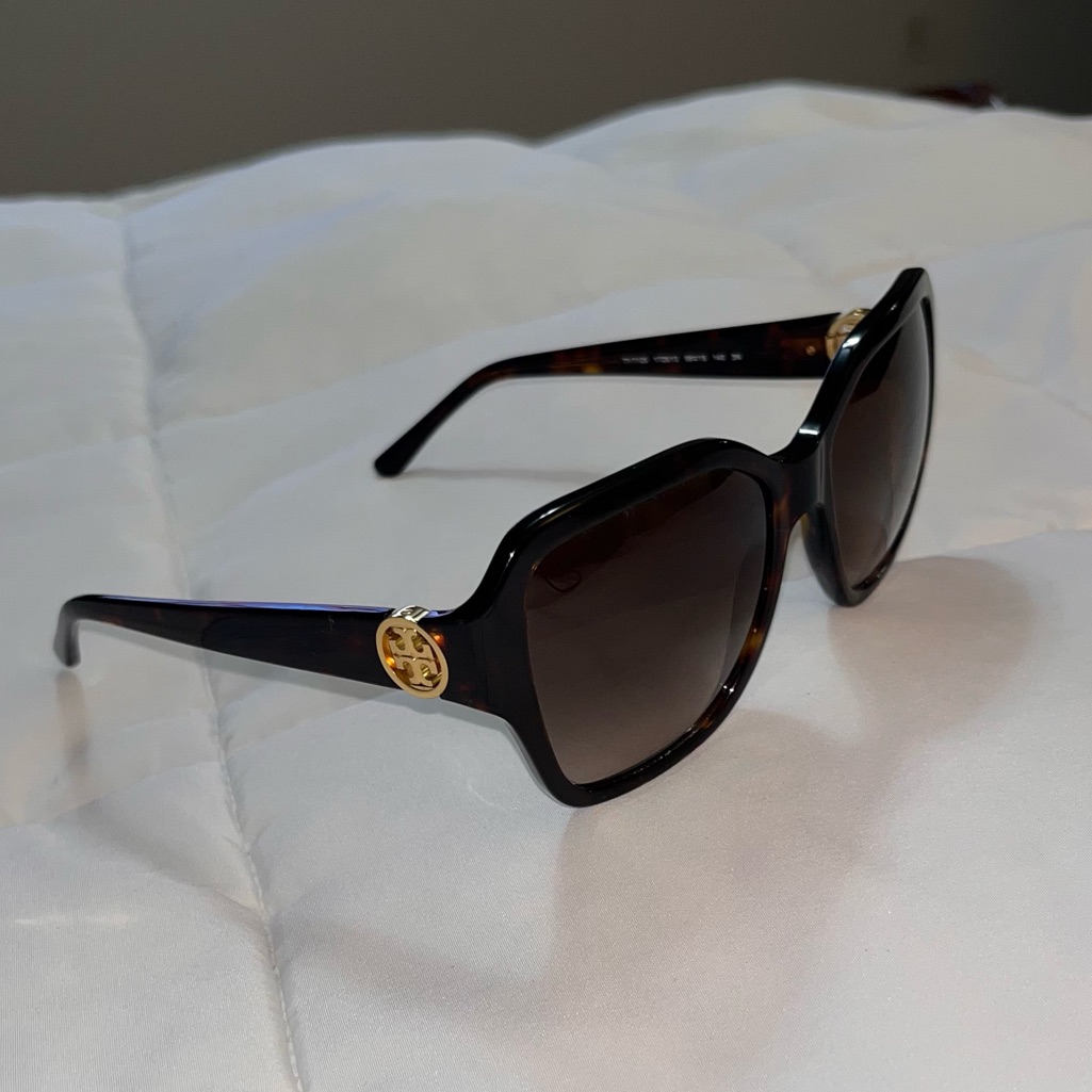 Tory Burch Dark Brown Tortoise Square Sunglasses Ty 7125